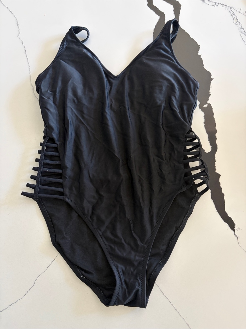 Mossimo Supply Co. Black Girls One-Piece Swimsuit with Ladder Side Cutouts